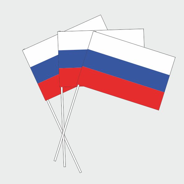 Флажок РФ на палочке
